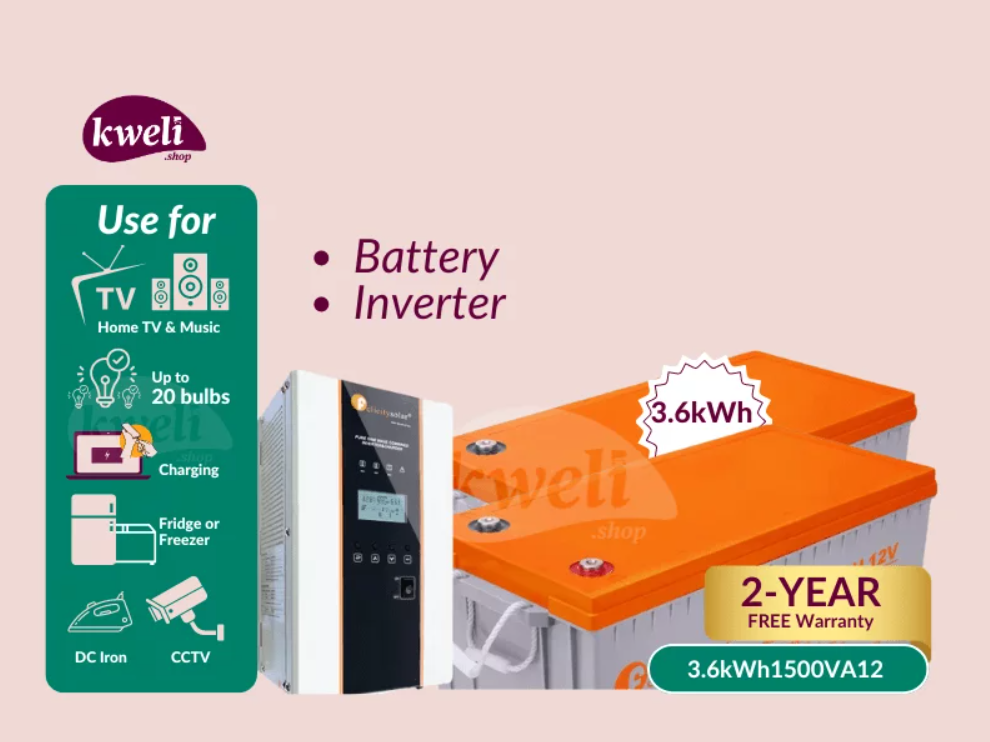 Kweli 3.6kWh1500VA12-GEL Power Backup System